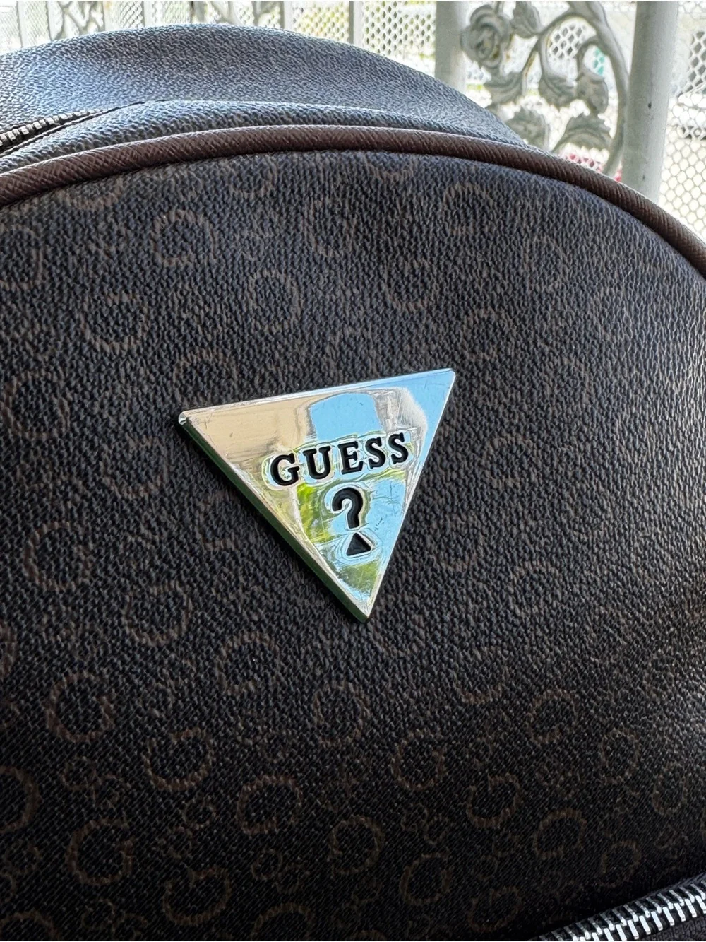 GUESS Brown Logo-Print Women’s Backpack